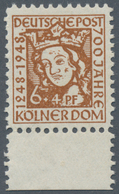 Bizone: 1948, Kölner Dom 6+4 Pf OHNE Wasserzeichen, Ungebrauchte Marke Mit Rücks. Braunem Farbabklat - Altri & Non Classificati