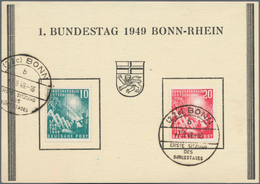 Bundesrepublik Deutschland: 1949, 10 Und 20 Pf Bundestag Auf FDC-Karte Incl. PLATTENFEHLER Bei Der 2 - Covers & Documents