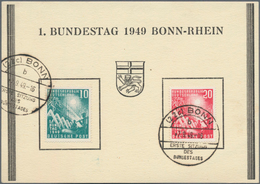 Bundesrepublik Deutschland: 1949, 10 Und 20 Pf Bundestag Auf FDC-Karte Incl. PLATTENFEHLER Bei Der 2 - Storia Postale