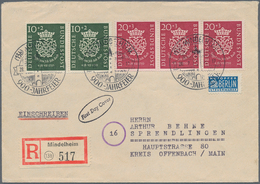 Bundesrepublik Deutschland: 1950, 10 Pfg (2) Und 20 Pfg (3) Bachsiegel Auf Portogerechtem R-FDC Von - Cartas & Documentos