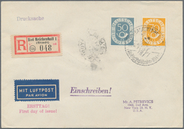 Bundesrepublik Deutschland: 1952, 50 Pfg. Und 70 Pfg. Posthorn Auf R-Luftpost-FDC Von "BAD REICHENHA - Covers & Documents