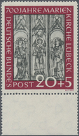 Bundesrepublik Deutschland: 1951, 20 + 5 Pf Marienkirche Mit Plattenfehler I "Sprung Im Mittleren Fr - Storia Postale