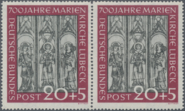 Bundesrepublik Deutschland: 1951, 20 + 5 Pf Marienkirche Im Postfrischen Luxuspaar, Dabei Linke Mark - Brieven En Documenten