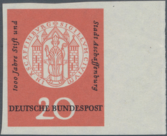 Bundesrepublik Deutschland: 1957, 20 Pf Aschaffenburg, UNGEZÄHNT Vom Rechten Bogenrand (Feld 40) Mit - Storia Postale