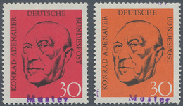 Bundesrepublik Deutschland: 1968, 30 Pfg. Adenauer Lebhaftrot/schwarz Mit Violettem "Muster"-Handste - Storia Postale