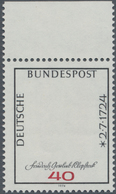 Bundesrepublik Deutschland: 1974, 40 Pf Klopstock, Marke Vom Oberrand Mit Abart "FEHLENDER SCHWARZER - Briefe U. Dokumente