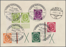 Bundesrepublik - Zusammendrucke: 1951, Posthorn, Zwischensteg-Zusammendruck 6+Z+X+10 Sowie Senkrecht - Zusammendrucke