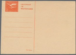 Bundesrepublik - Ganzsachen: 1955, 15 Pfg. Lufthansa, Essay In Orange Zu Einer Nicht Realisierten Ga - Sonstige & Ohne Zuordnung