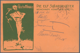 Ansichtskarten: Künstler / Artists: DIE ELF SCHARFRICHTER, "Der Überbrettlbaron" 1901, Münchner Küns - Zonder Classificatie