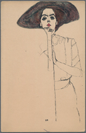 Ansichtskarten: Künstler / Artists: WIENER WERKSTÄTTE, WW 290 Egon SCHIELE "Frau Mit Hut" Ungebrauch - Zonder Classificatie