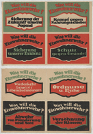 Ansichtskarten: Politik / Politics: BAYERN 1919, 8 Großformatige Vignetten Der Einwohnerwehr, Ungebr - Figuren