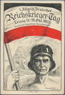 Ansichtskarten: Politik / Politics: Deutschland 1925, Farbkarte "1. Allgem. Deutscher Reichskrieger- - Persönlichkeiten
