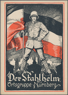 Ansichtskarten: Politik / Politics: 1928 Ca., "Der Stahlhelm Ortsgruppe Nürnberg", Großformatige Kol - Personaggi