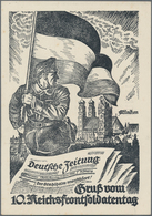 Ansichtskarten: Politik / Politics: DEUTSCHES REICH 1929, "Gruß Vom 10. Reichsfrontsoldatentag", Gro - Personajes