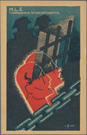 Ansichtskarten: Politik / Politics: SPANISCHER BÜRGERKRIEG 1936/1939, Propagandakarte Der M.L.E. "CO - Figuren