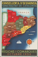 Ansichtskarten: Politik / Politics: SPANISCHER BÜRGERKRIEG 1936/1939, Katalanische Propagandakarte " - Persönlichkeiten