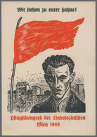 Ansichtskarten: Politik / Politics: 1949, "Wir Stehen Zu Eurer Fahen!", Pfingskogreß Der Linkssozial - Figuren