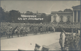 Ansichtskarten: Propaganda: 1923, "Trauerfeier Für Leo Schlageter" Echtfotokarte München Königsplatz - Partiti Politici & Elezioni