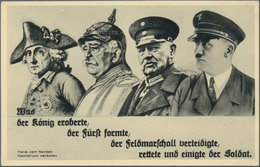Ansichtskarten: Propaganda: 1933 Ca., "Was Der König Eroberte, Der Fürst Formte, Der Feldmarschall V - Partiti Politici & Elezioni