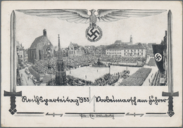 Ansichtskarten: Propaganda: 1933, "Reichsparteitag 1933 Vorbeimarsch Am Führer", Großformatige Propa - Partiti Politici & Elezioni