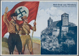 Ansichtskarten: Propaganda: 1933, "Reichsparteitag Nürnberg", Großformatige Kolorierte Parteitagskar - Politieke Partijen & Verkiezingen