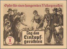 Ansichtskarten: Propaganda: 1933/1934, Winterhilfswerk Großformatige Spendenkarte "Tag Des Eintopfge - Partiti Politici & Elezioni