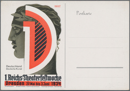 Ansichtskarten: Propaganda: 1934, "1. Reichs-Theaterwoche Dresden 1934 Deutsche-Kunst", Ungebrauchte - Partiti Politici & Elezioni