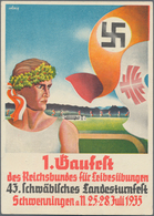 Ansichtskarten: Propaganda: 1935, "1. Gaufest Des Reichsbundes Für Leibesübungen 43. Schwäbisches La - Partiti Politici & Elezioni