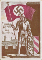 Ansichtskarten: Propaganda: 1936, "Reichsparteitag Nürnberg 1936", Kolorierte Parteitagskarte Mit Ab - Partidos Politicos & Elecciones