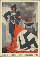 Ansichtskarten: Propaganda: 1937, "Zum Gedenken Des 9. November 1923", Großformatige Kolorierte Prop - Partis Politiques & élections