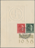 Ansichtskarten: Propaganda: 1938, Eintrittskarte "Reichsparteitag Nürnberg 1938", Schlußkongreß Klap - Politieke Partijen & Verkiezingen