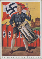 Ansichtskarten: Propaganda: 1938, "Reichsparteitag Nürnberg", Großformatige Kolorierte Parteitagskar - Partis Politiques & élections