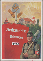 Ansichtskarten: Propaganda: 1938, "Reichsparteitag Nürnberg", Großformatige Kolorierte Parteitagskar - Partiti Politici & Elezioni