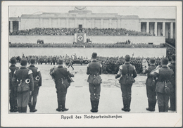 Ansichtskarten: Propaganda: 1938, Reichsparteitag Nürnberg "Apell Des Reichsarbeitsdienstes", Verlag - Partiti Politici & Elezioni