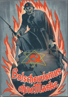 Ansichtskarten: Propaganda: 1939, "Bolschewismus Ohne Maske", Großformatige Kolorierte Ausstellungsk - Partiti Politici & Elezioni