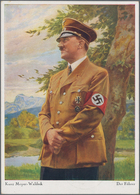 Ansichtskarten: Propaganda: 1940, "Der Führer", Großformatige Kolorierte Propagandakarte. Adolf HITL - Partiti Politici & Elezioni