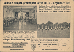 Ansichtskarten: Propaganda: 1940, "Deutsche Krieger-Fechtanstalt Berlin" Spendenkarte Der Kriegs-Sch - Partiti Politici & Elezioni