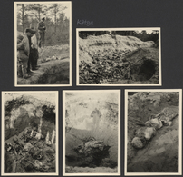 Ansichtskarten: Propaganda: 1940, "Das Massaker Von Katyn", 5 Private Kleinformatige Original Fotogr - Partiti Politici & Elezioni