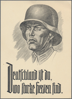 Ansichtskarten: Propaganda: 1942 Ca., "Deutschland Ist Da, Wo Starke Herzen Sind.", Divisionsfeldpos - Partiti Politici & Elezioni