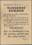 Ansichtskarten: Propaganda: 1945, "Vliegende Bommen" - SK 496. 2-page Printed Leaflet With Dutch Tex - Partiti Politici & Elezioni