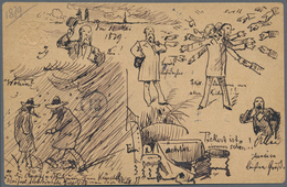 Ansichtskarten: Vorläufer: 1879, Handgemalte Vorläuferkarte Als 5 Pf. Lila Bayern Ganzsache Mit K1 M - Sin Clasificación