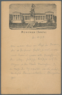 Ansichtskarten: Vorläufer: 1881, MÜNCHEN, Bavaria Gestempelt München Mit Leichten Gebrauchsspuren. - Unclassified