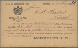 Ansichtskarten: Vorläufer: 1882, K. B. HOF-GUMMIFABRIK Metzler & Co. München, Avis-Karte Als Vorläuf - Ohne Zuordnung