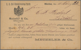 Ansichtskarten: Vorläufer: 1882, K. B. HOF-GUMMIFABRIK Metzler & Co. München, Avis-Karte Als Vorläuf - Unclassified