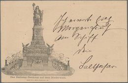 Ansichtskarten: Vorläufer: 1883, NATIONAL-DENKMAL, Vorläuferkarte 10 Pf Adler Rot Als Privatganzsach - Unclassified
