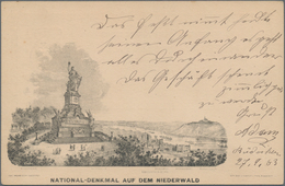 Ansichtskarten: Vorläufer: 1883, NATIONAL-DENKMAL Auf Dem Niederwald, Vorläuferkarte 10 Pf Rot Als P - Non Classificati