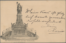 Ansichtskarten: Vorläufer: 1883, NATIONAL-DENKMAL Auf Dem Niederwald, Vorläuferkarte 5 Pf Lila Mit K - Unclassified