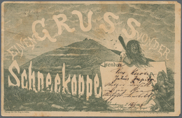 Ansichtskarten: Vorläufer: 1883, Einen Gruss Von Der SCHNEEKOPPE, Vorläuferkarte Mit Entfernter Mark - Ohne Zuordnung