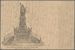 Ansichtskarten: Vorläufer: 1885, NATIONAL-DENKMAL Auf Dem Niederwald, Vorläuferkarte 5 Pf Lila Als P - Non Classificati