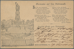 Ansichtskarten: Vorläufer: 1886, NIEDERWALD-DENKMAL, Vorläuferkarte 5 Pf. Lila Mit K1 RÜDESHEIM / 29 - Non Classificati
